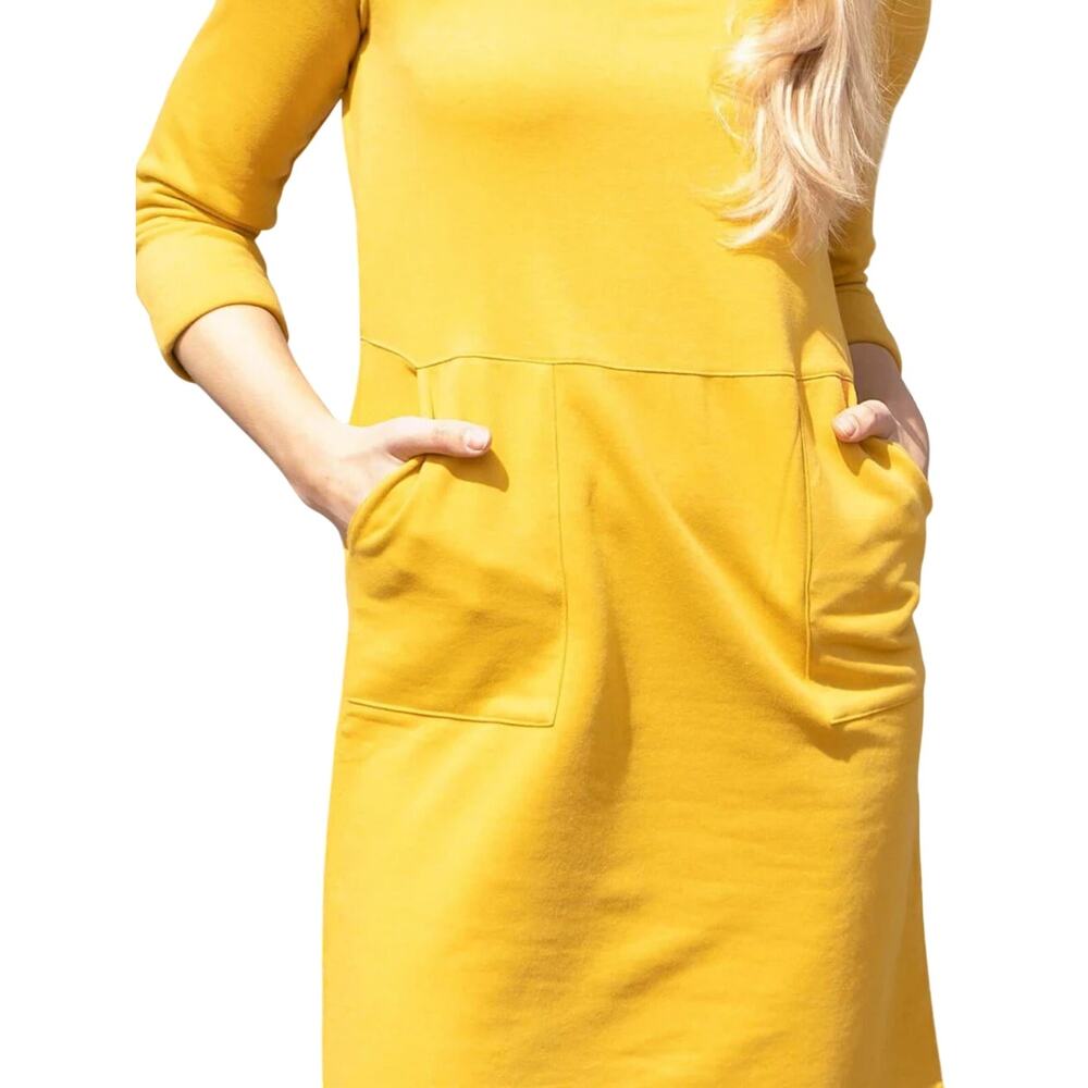Boden Hanna Sweatshirt Dress, Yellow, Women's Size 6 Long - Picture 4 of 10